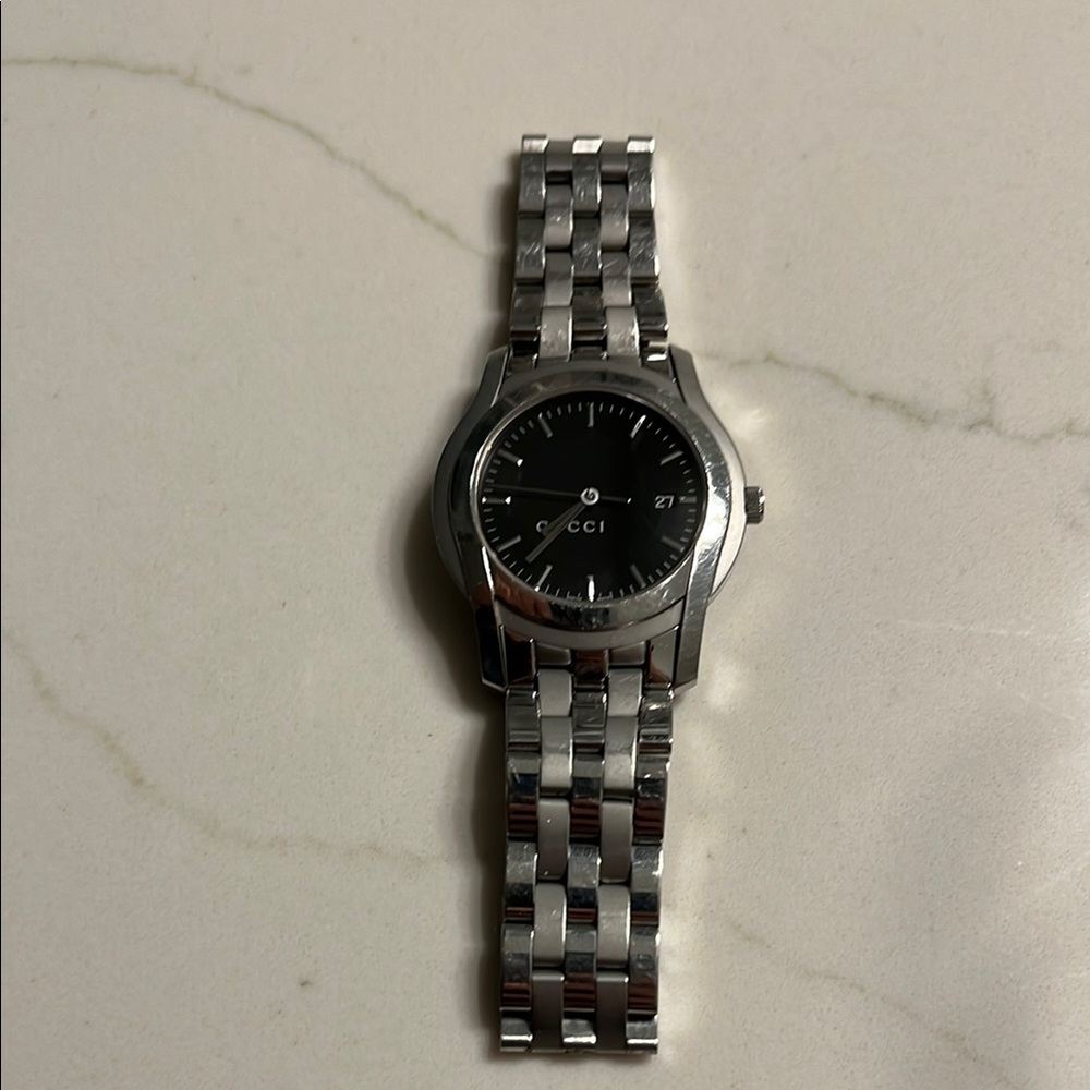 Gucci Watch with Black Dial- Men’s watch links removed fits women wrists